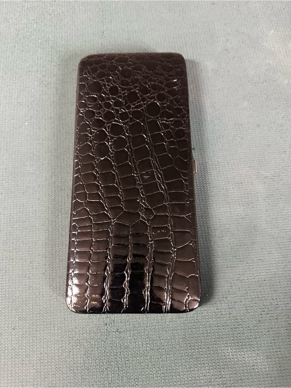 PAIGE Crocodile-Embossed Flip Phone Case - Brown